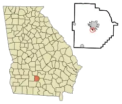 Location in Tift County and the state of Georgia