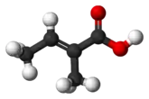 Ball-and-stick model of tiglic acid