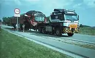 NG 85 6x6 heavy tractor with a crashed train
