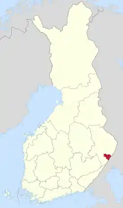 Location of Tohmajärvi in Finland
