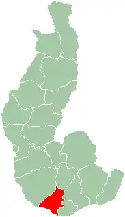 Map of former Toliara Province showing the location of Beloha (red).