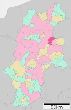 Location of Tōmi in Nagano Prefecture