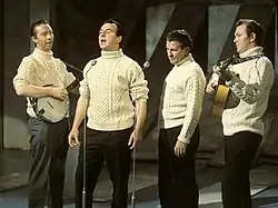 The Clancy Brothers and Tommy Makem in the 1960s (left-to-right: Tommy Makem, Paddy Clancy, Tom Clancy and Liam Clancy)