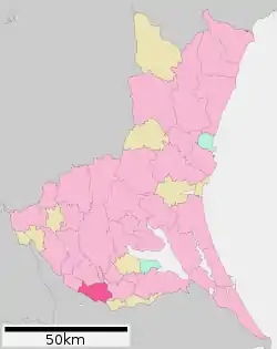 Location of Toride in Ibaraki Prefecture