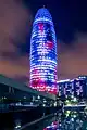 Torre Glòries at night, 2019