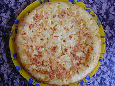 Tortilla de patatas with a less-fried finish