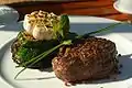 Beef steak at a steakhouse