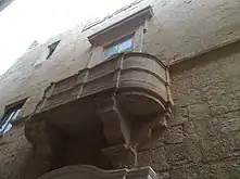 Traditional medieval balcony