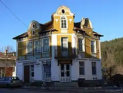 A café in the village centre