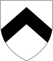 Arms of Trelawny of Trelawne: Argent, a chevron sable