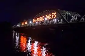 The bridge at night, from the side of Route 29 southbound, Trenton