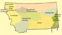 Image 38Early tribal treaty territories in Montana (from History of Montana)