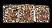 Triptych with Virgin and Child and St Nicholas. Russia, c. 1800