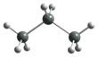Ball and stick model of trisilane
