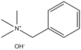 Skeletal formula of benzyltrimethylammonium hydroxide
