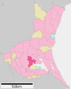 Location of Tsuchiura in Ibaraki Prefecture