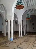 Interior showing twinned columns