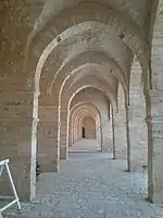 The vaulted space of the courtyard's northern portico