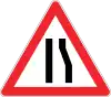 Road narrows on right side