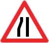 Road narrows on left side