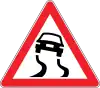 Slippery road when wet