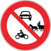 No entry for  motorbike Cars or animal-drawn vehicles