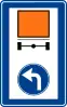 Turn left for vehicles carrying dangerous goods