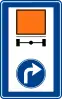 Turn right for vehicles carrying dangerous goods