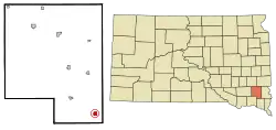 Location in Turner County and the state of South Dakota