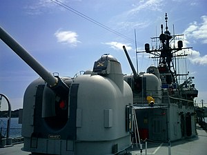 Rear gun mounts on USS&nbsp;Turner Joy