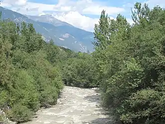 The Adige between Laas and Göflan in the Vinschgau.
