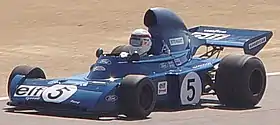 A Tyrrell 005 from the 1972 season being demonstrated at Monterey Historic