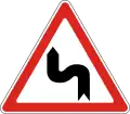 Series of bends, first to the left