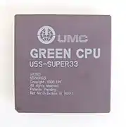 A UMC U5S rated for 33&nbsp;MHz with "Not for U.S. sale or import" on its silkscreen.