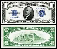 $10 Silver Certificate, Series 1934, Fr.1701, depicting Alexander Hamilton