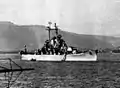 Albany anchored off Cannes in 1954.