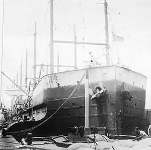 USS Beukelsdijk in port, July 1918