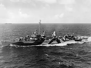 USS Morrison (DD-560), viewed from Gambier Bay (CVE-73), 24 July 1944.