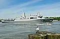 Passing by New York Passenger Ship Terminal (Pier 86) during the Inauguration of Fleet Week on Memorial Day 2011.