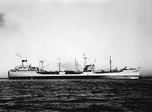 USS Tolovana (AO-64) off the San Francisco Naval Shipyard on 20 June 1957