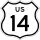 Business U.S. Highway 14 marker