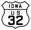 US 32 Iowa 1926 shield marker