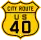 U.S. Route 40 City marker