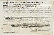 An 1845 GLO land patent