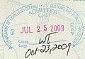 USA stamp at Champlain–St. Bernard de Lacolle Border Crossing.