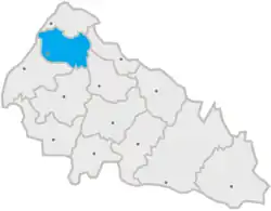 Map of Zakarpattia Oblast showing Perechyn district.