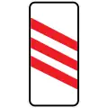 Countdown beacon to railroad crossing on left side of road (300 meters to crossing)