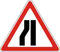 Road narrowing on the left