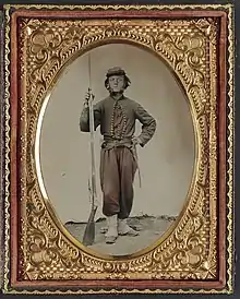 Photograph believed to be Private Alonzo F. Thompson, Company C, 14th Regiment, New York State Militia