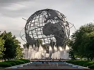 The Unisphere, a large metal globe sculpture